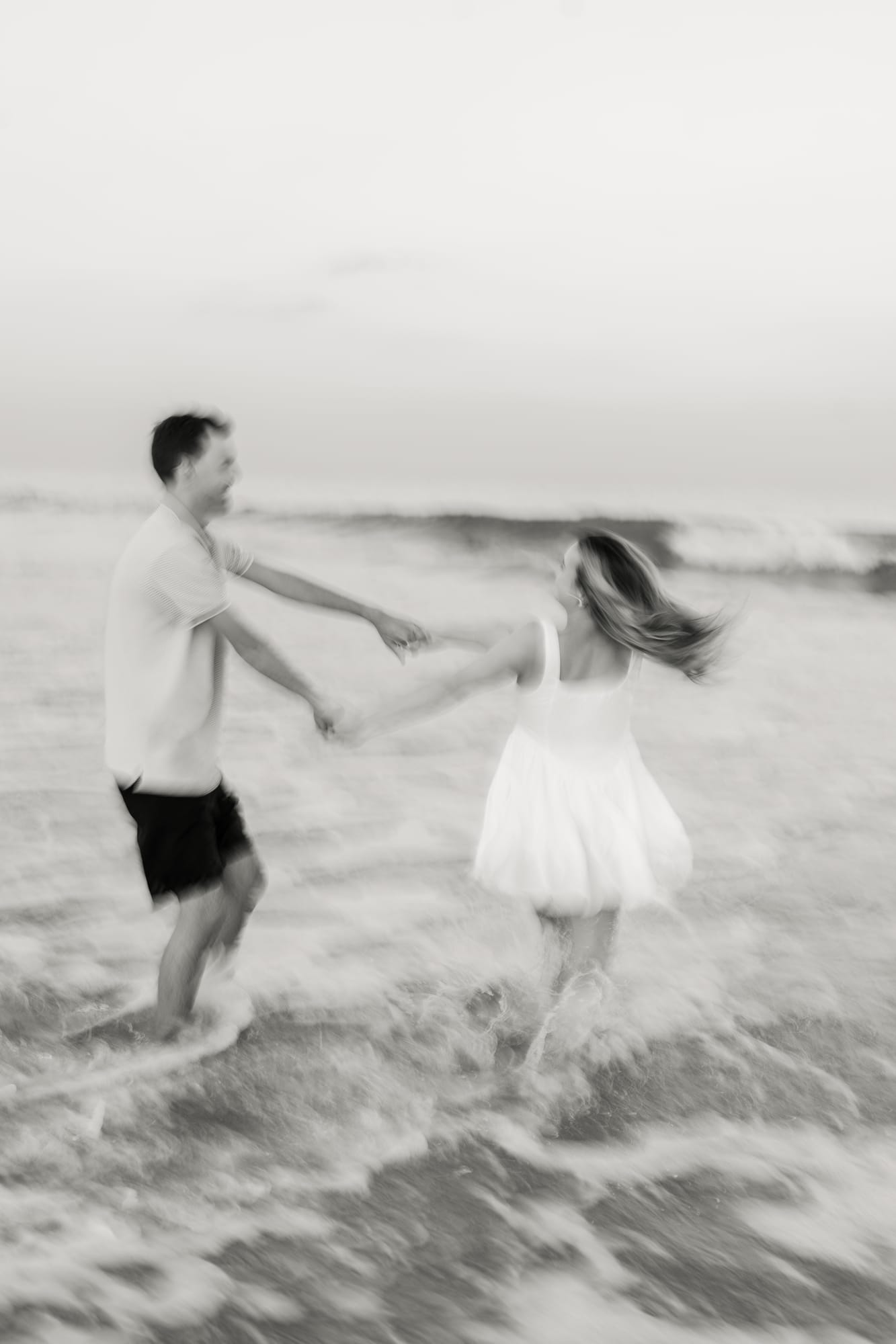 Twirling in the waves at sunrise